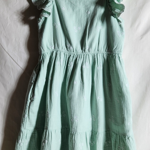 Cat & Jack Other - Cat & Jack Light Mint Green Kids XL 14 Dress Embroidery White Flowers